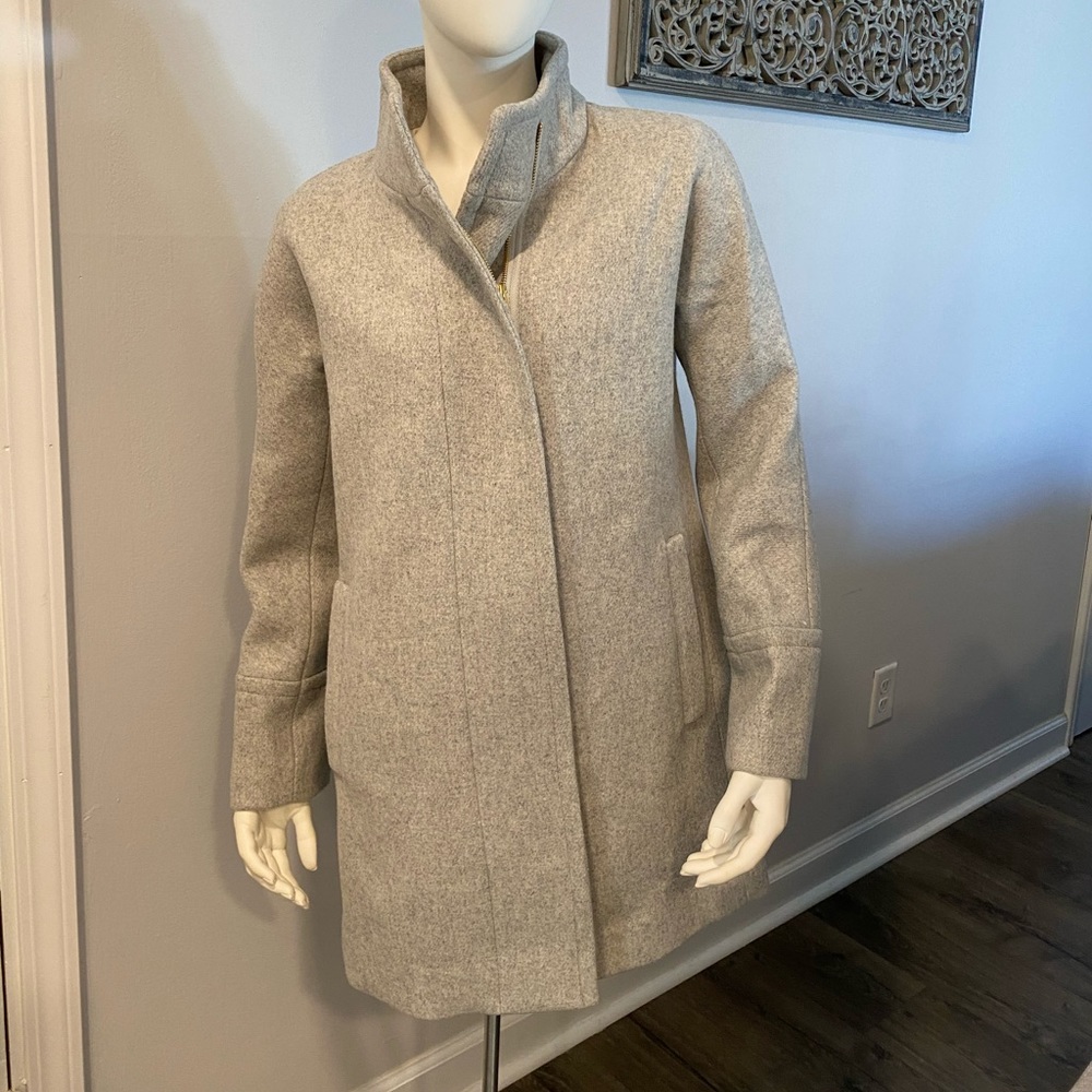 ๐ NEW J. Crew City Winter Wool Jacket Coat Grey Size 4 - Picture 5 of 9